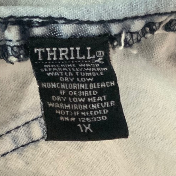 Thrill Acid Wash Jogger Elastic Waist Denim Hip Hop Plus Size 1X - Picture 7 of 10